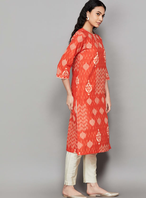 BIBA Ethnic Motif Straight Kurta