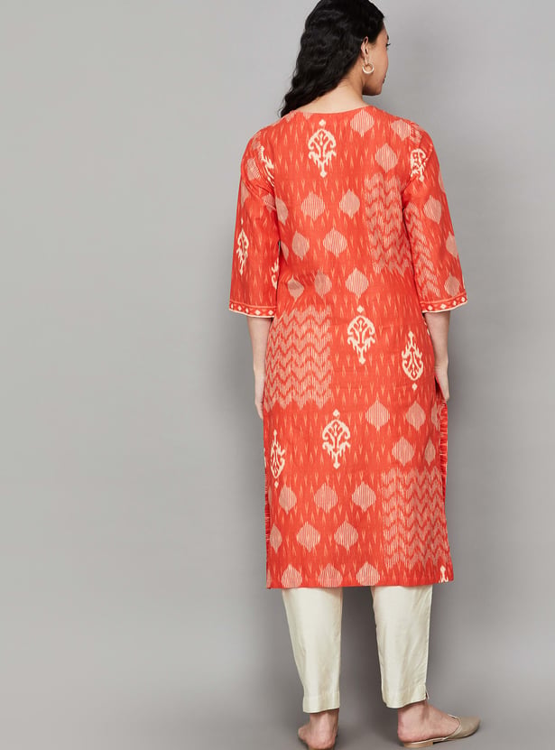 BIBA Ethnic Motif Straight Kurta