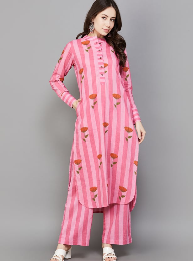FASHOR Striped Kurta Set