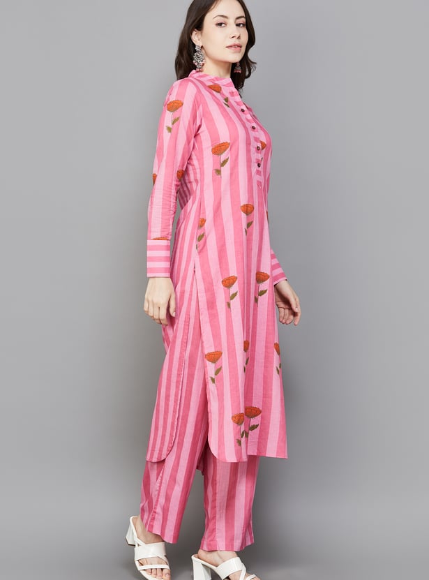 FASHOR Striped Kurta Set