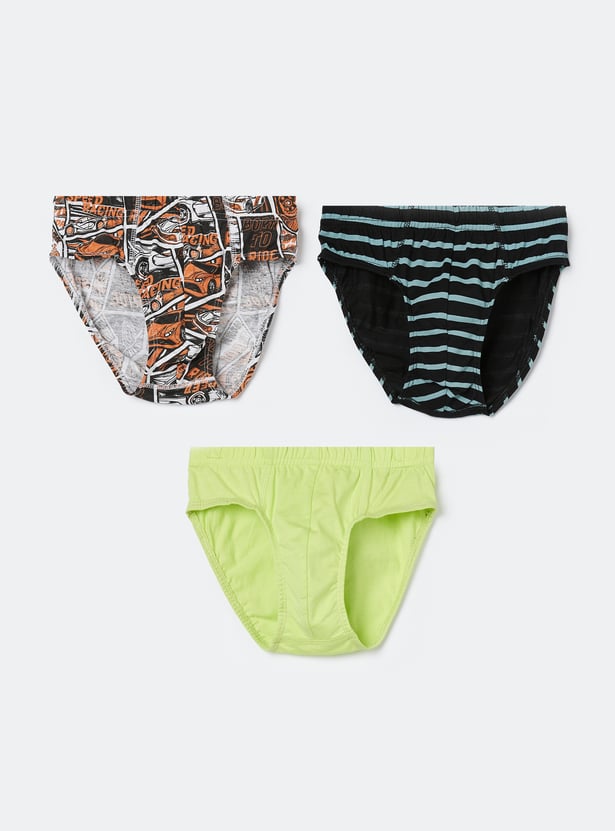 FAME FOREVER Boys Printed Briefs - Pack of 3
