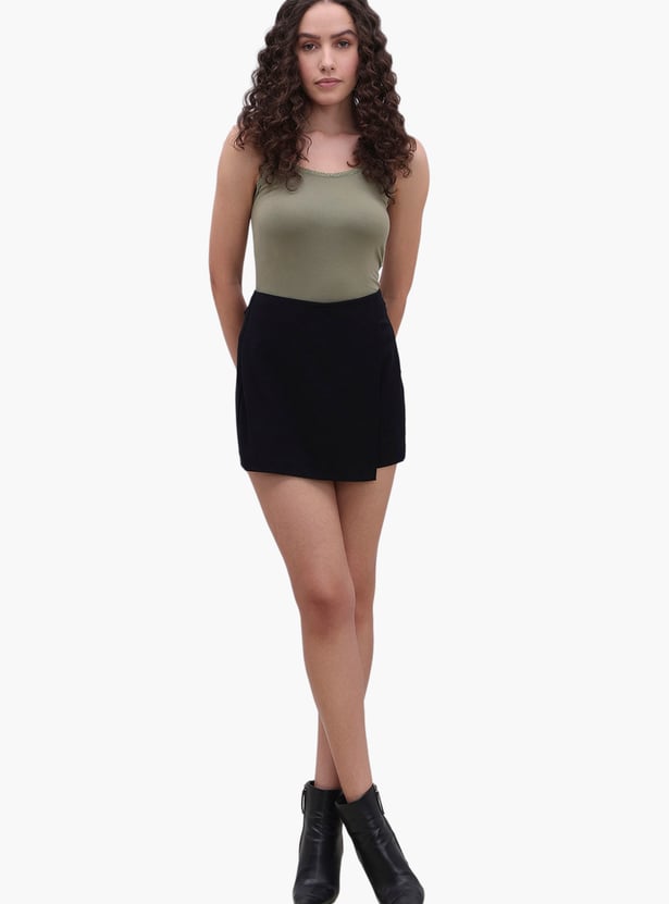 VERO MODA Solid High Rise Skort