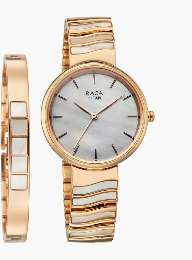 TITAN Raga Power Pearls Embellished Analog Watch Set - 2810WM03F