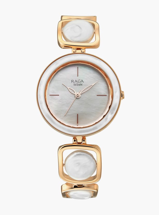 TITAN Raga Power Pearls Embellished Analog Watch Set - 95250WM02F