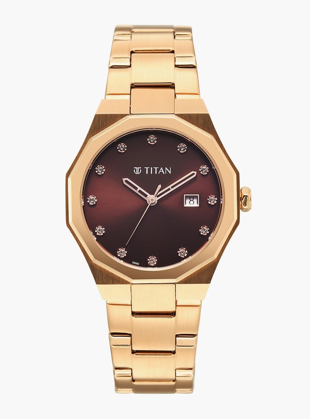 TITAN Purple Radiance Embellished Analog Watch - 95376WM01