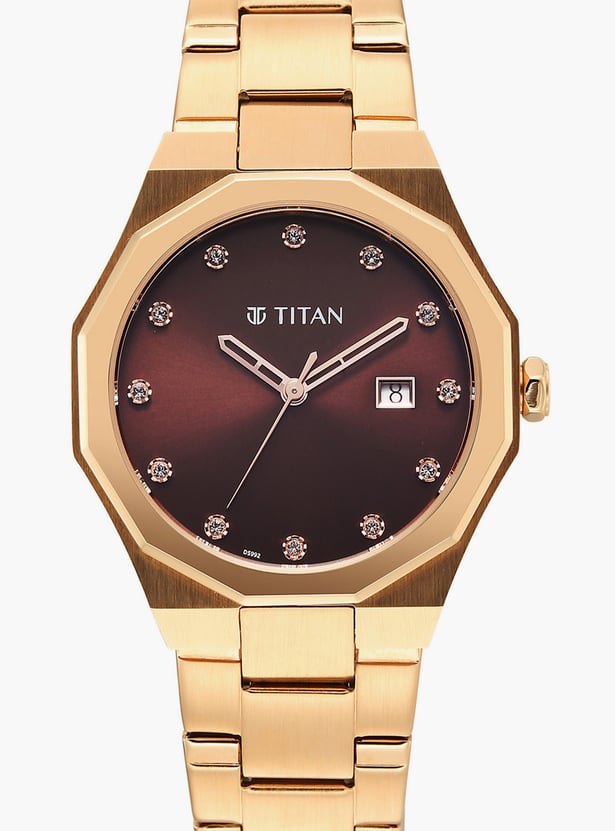 TITAN Purple Radiance Embellished Analog Watch - 95376WM01