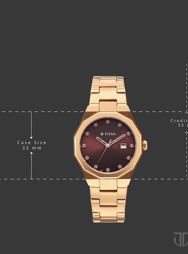 TITAN Purple Radiance Embellished Analog Watch - 95376WM01