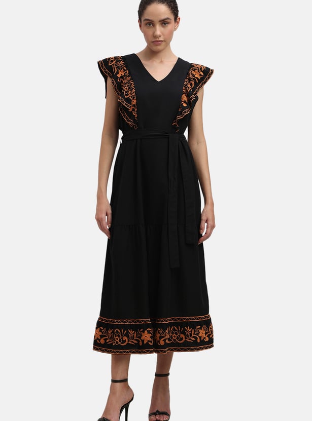 VERO MODA Embroidered Midi Dress