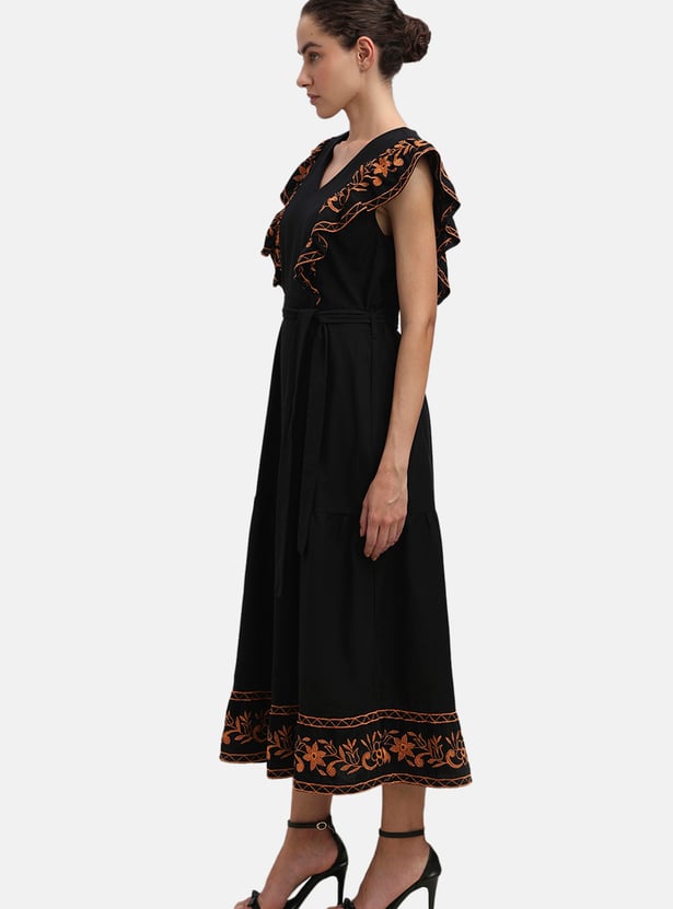 VERO MODA Embroidered Midi Dress