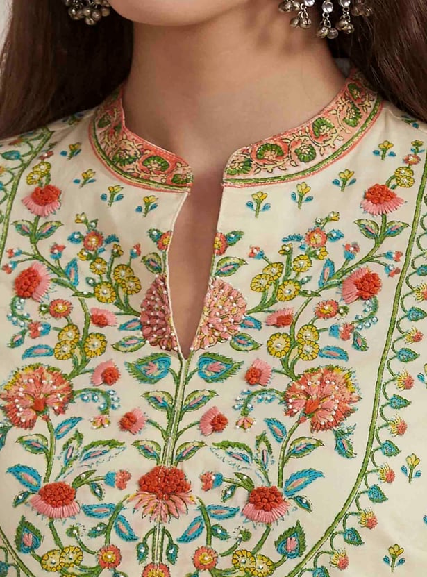 BIBA Floral Print A-line Kurta Set