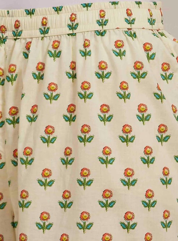 BIBA Floral Print A-line Kurta Set