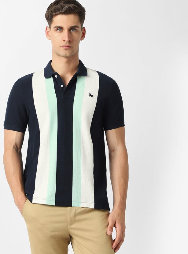 VH SPORTS Striped Polo T-shirt