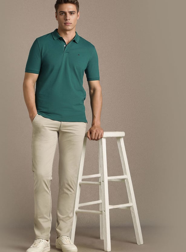 LP SPORT Solid Slim Tapered Trousers