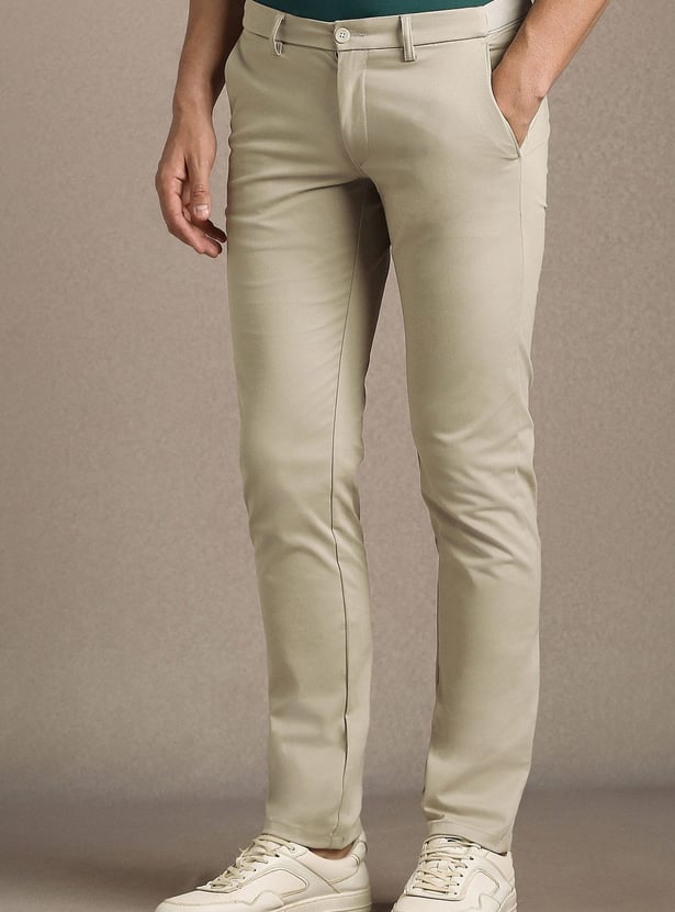 LP SPORT Solid Slim Tapered Trousers