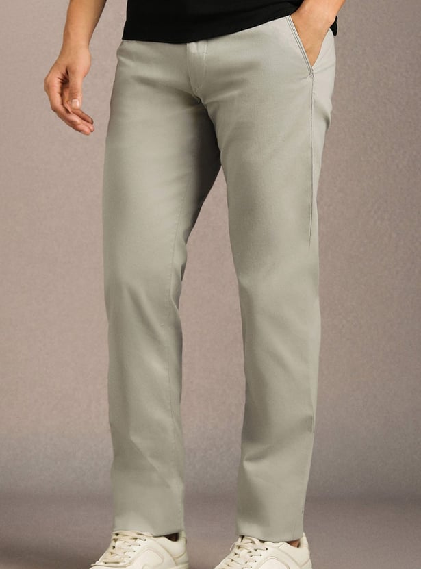 LP SPORT Solid Slim Tapered Trousers