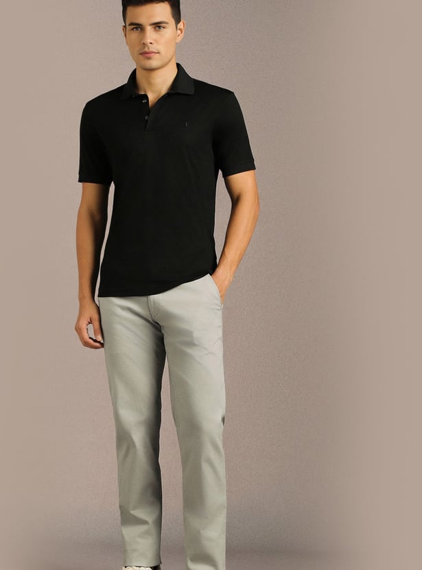 LP SPORT Solid Slim Tapered Trousers