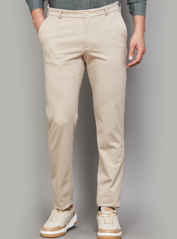 LP SPORT Solid Slim Tapered Trousers