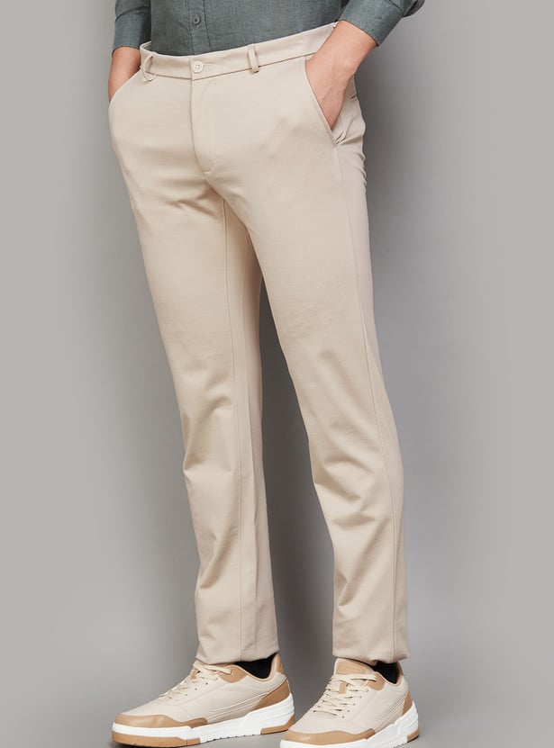 LP SPORT Solid Slim Tapered Trousers