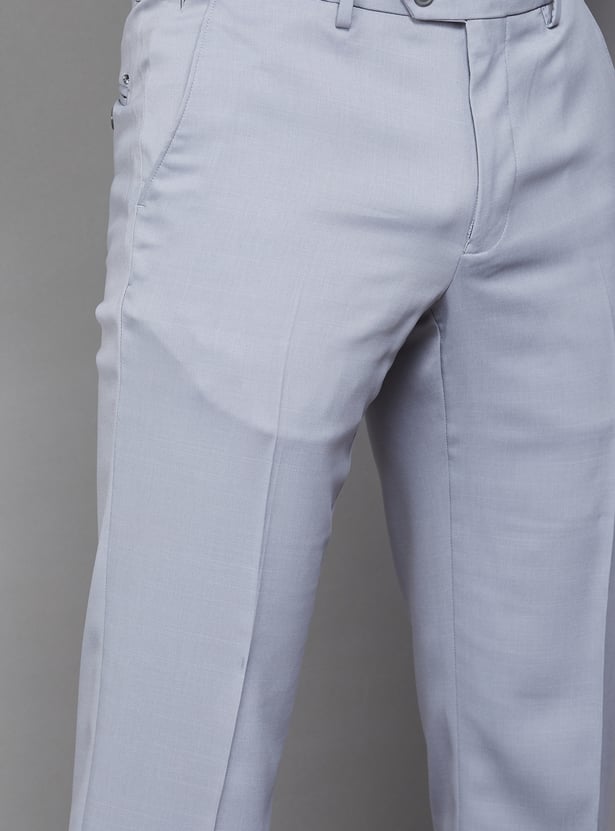 VAN HEUSEN Solid Slim Fit Formal Trousers