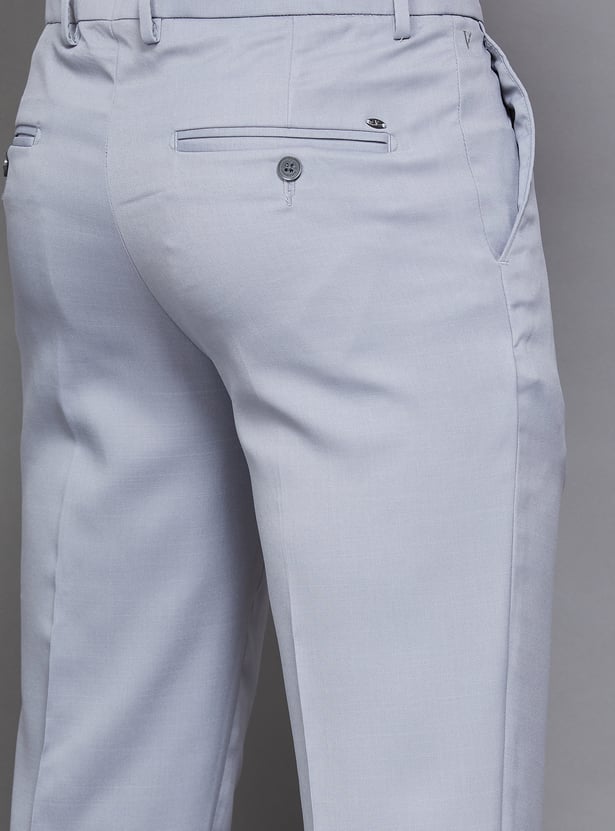 VAN HEUSEN Solid Slim Fit Formal Trousers