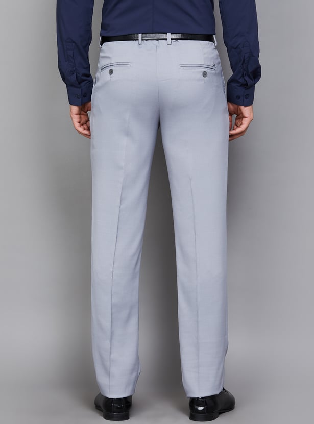 VAN HEUSEN Solid Slim Fit Formal Trousers