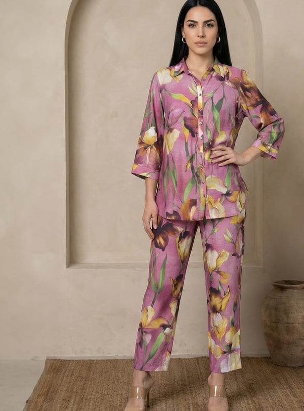 W Floral Print Kurti Set