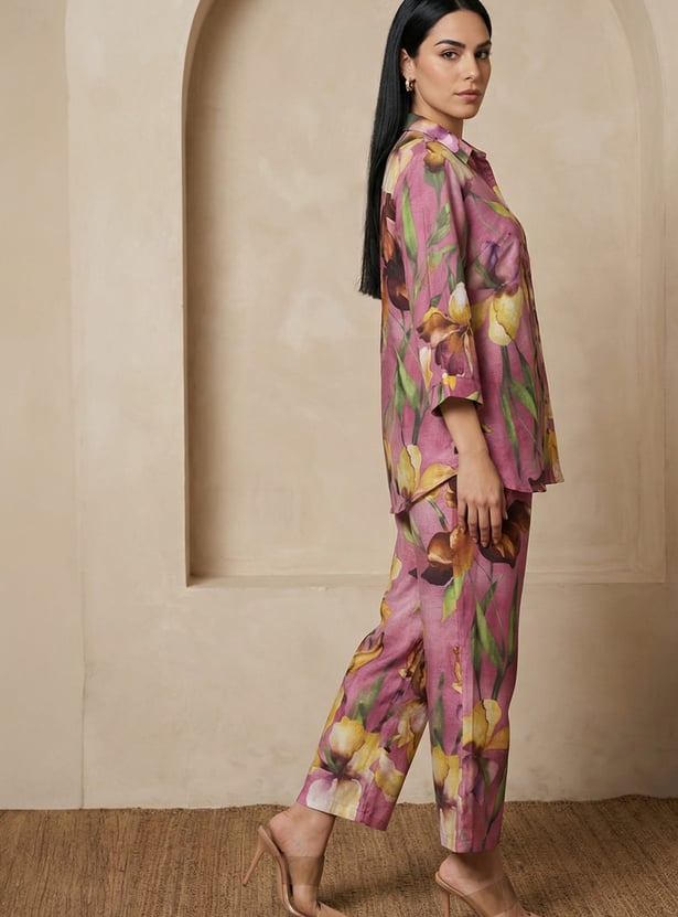 W Floral Print Kurti Set