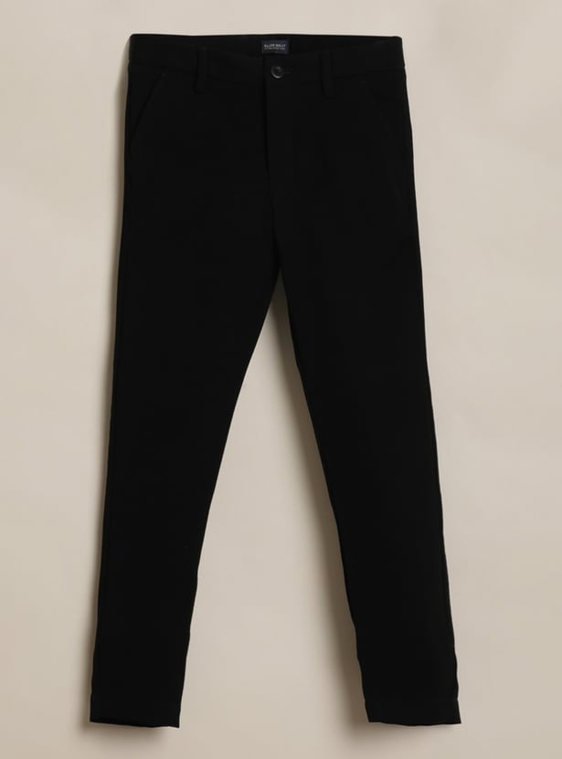 ALLEN SOLLY Boys Textured Blazer with Shirt and Trousers Set