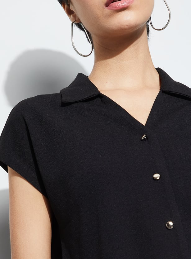 CODE Solid Shirt Style Top