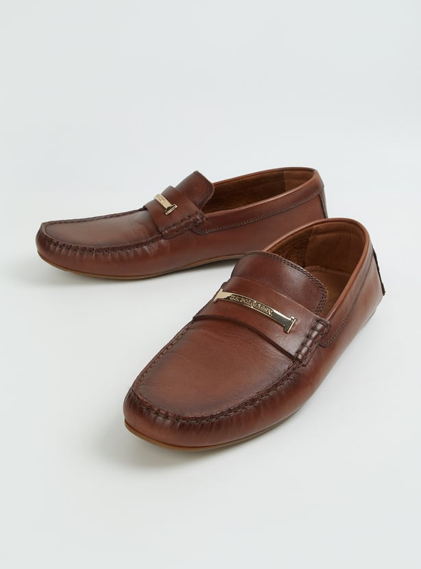 US POLO ASSN Solid Lace-Ups Moccasins