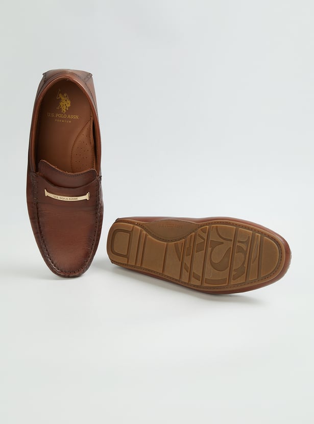 US POLO ASSN Solid Lace-Ups Moccasins