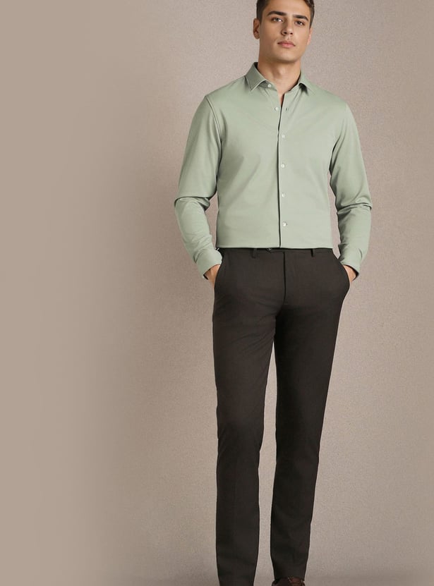LOUIS PHILIPPE Slim Straight Formal Trousers