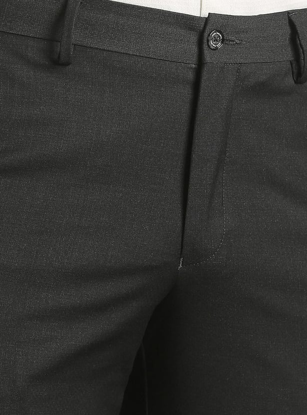 LOUIS PHILIPPE Solid Slim Straight Formal Trousers