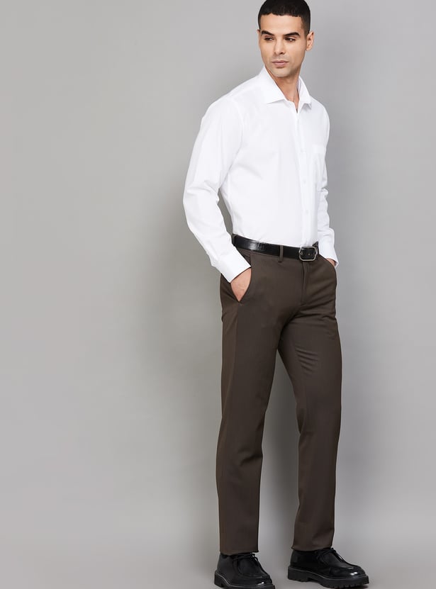 LOUIS PHILIPPE Slim Straight Formal Trousers