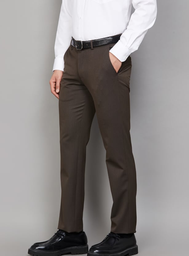 LOUIS PHILIPPE Slim Straight Formal Trousers