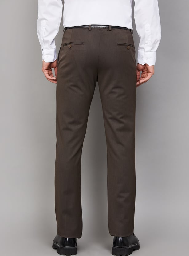 LOUIS PHILIPPE Slim Straight Formal Trousers