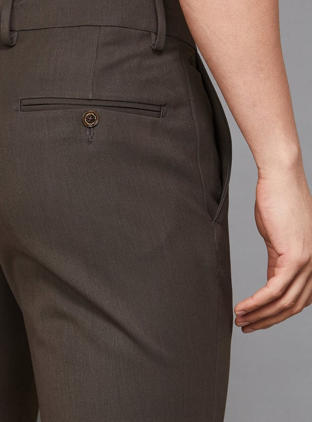 LOUIS PHILIPPE Slim Straight Formal Trousers