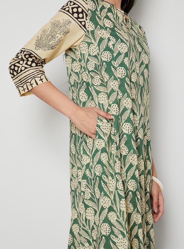 MELANGE Floral Print Anarkali Kurta