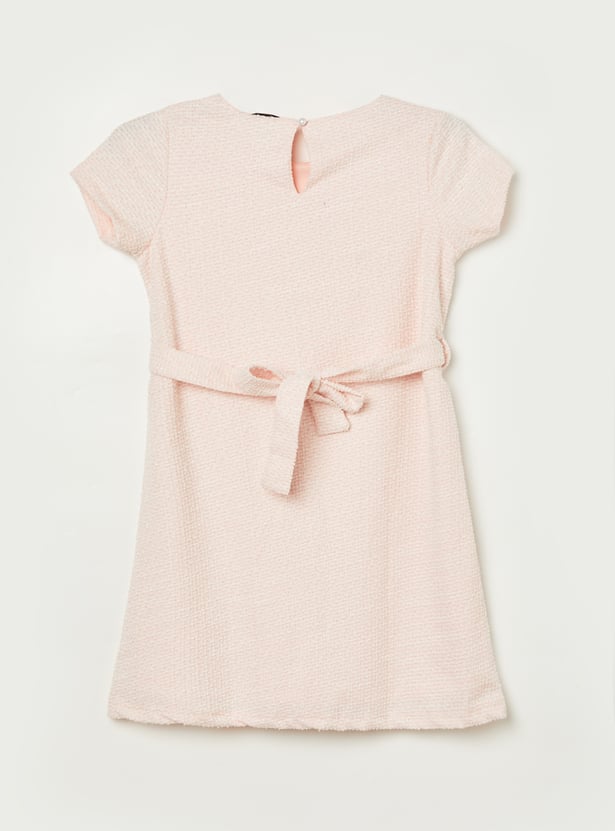 FAME FOREVER Girls Embellished Belted Dress