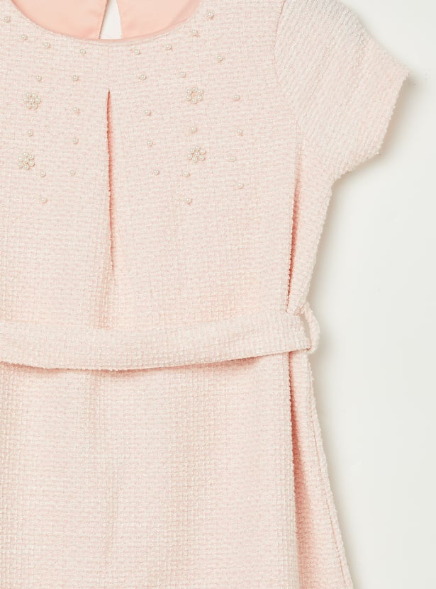 FAME FOREVER Girls Embellished Belted Dress
