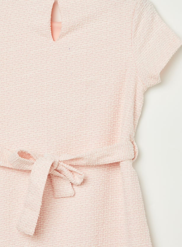 FAME FOREVER Girls Embellished Belted Dress