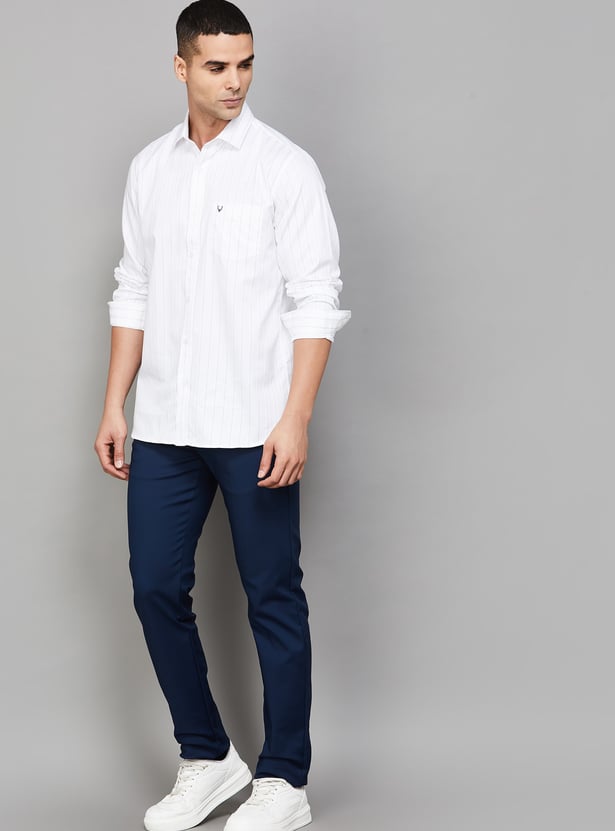 ALLEN SOLLY Solid Slim Straight Trousers
