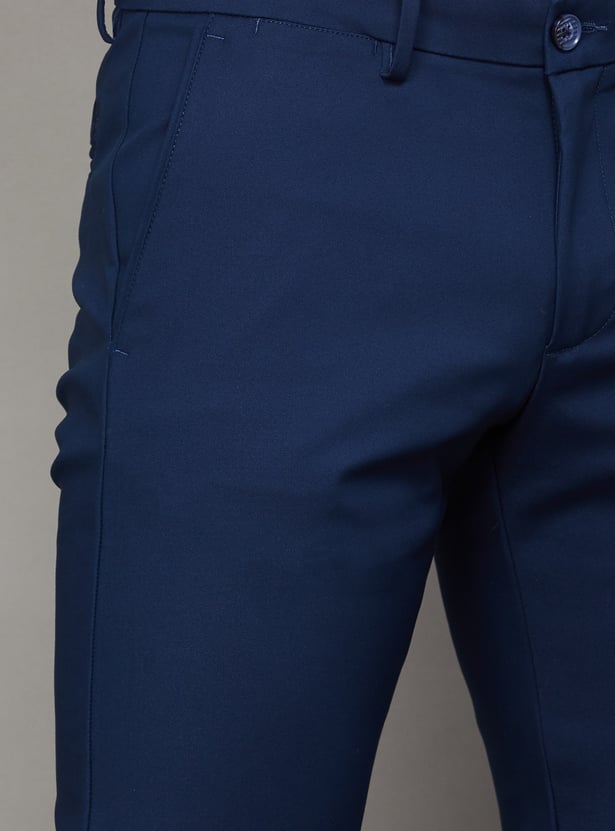 ALLEN SOLLY Solid Slim Straight Trousers