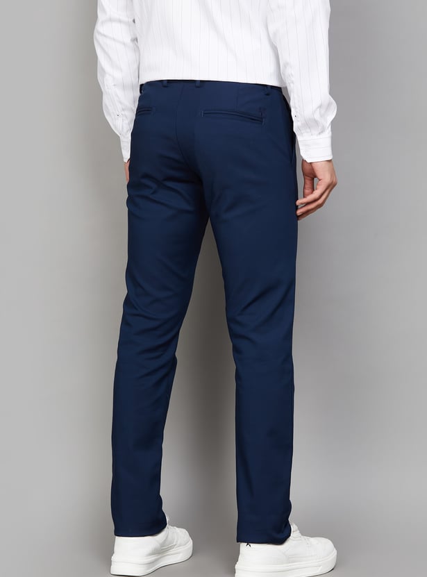 ALLEN SOLLY Solid Slim Straight Trousers
