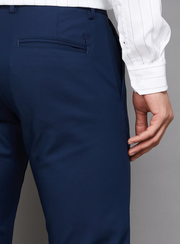 ALLEN SOLLY Solid Slim Straight Trousers