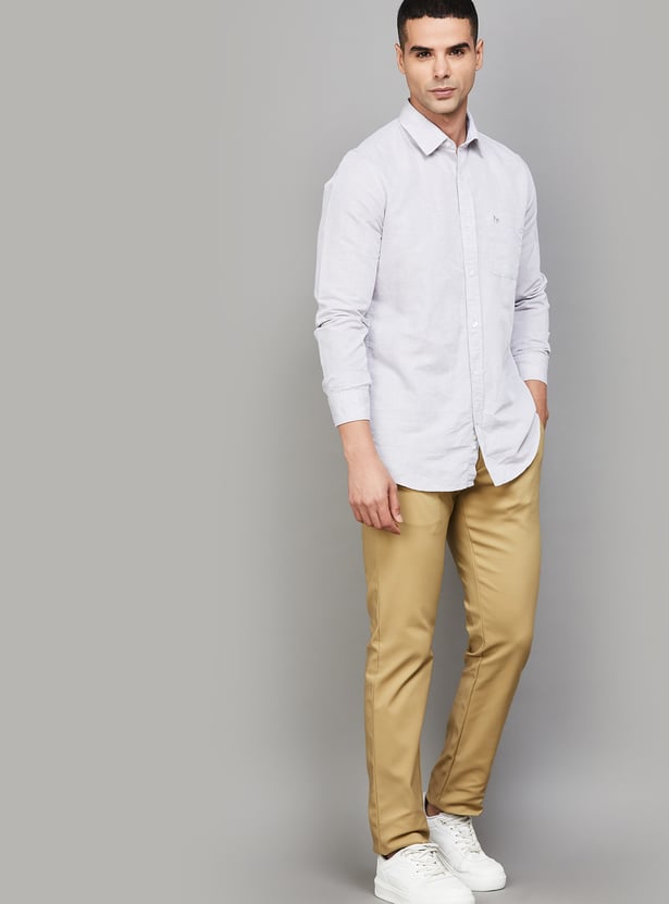 ALLEN SOLLY Solid Slim Fit Trousers