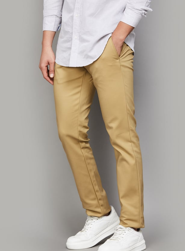 ALLEN SOLLY Solid Slim Fit Trousers