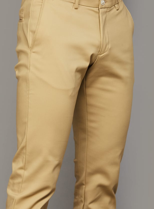 ALLEN SOLLY Solid Slim Fit Trousers