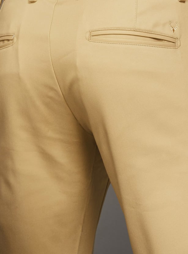 ALLEN SOLLY Solid Slim Fit Trousers