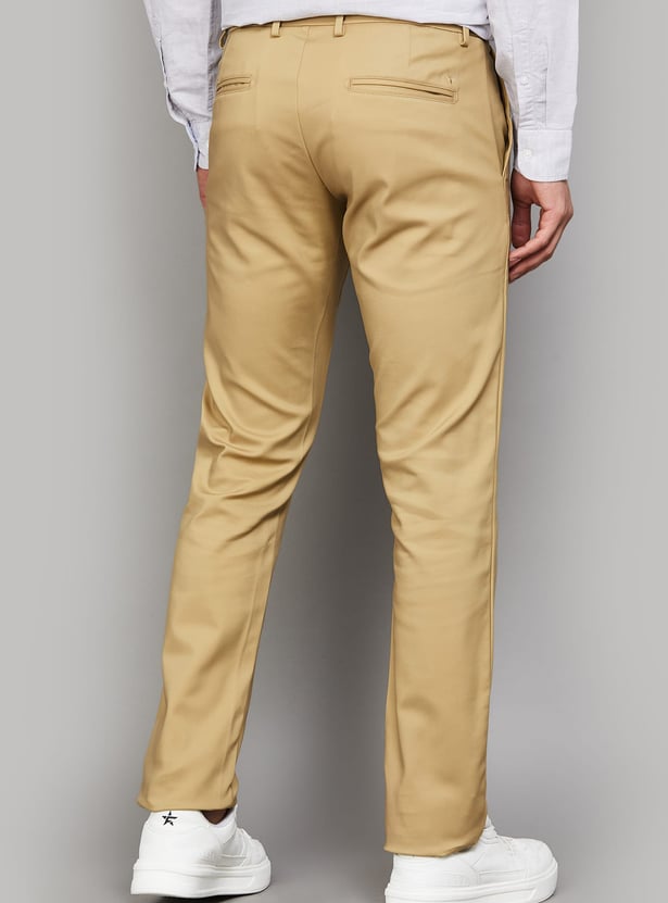 ALLEN SOLLY Solid Slim Fit Trousers